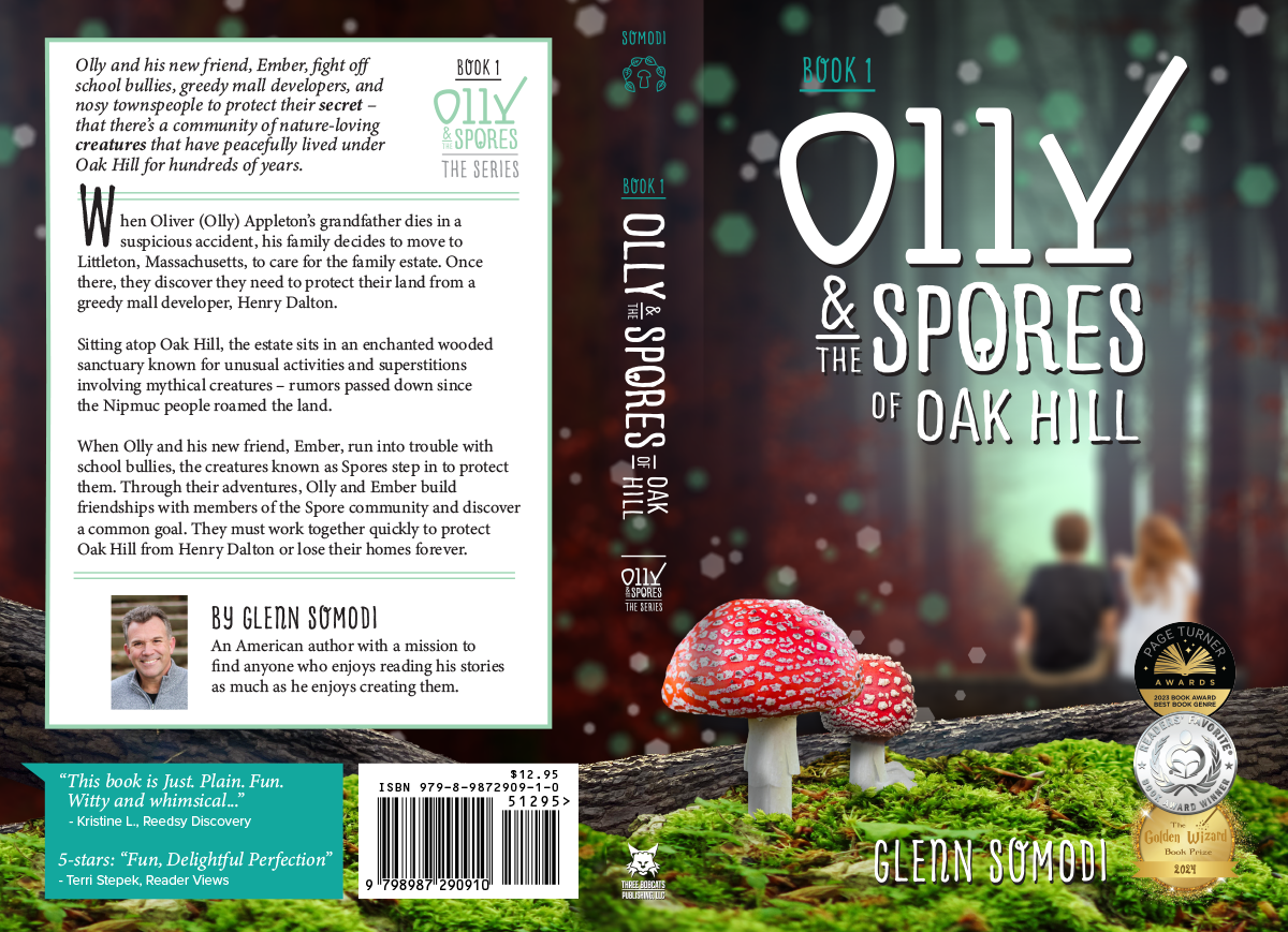 Cover design for Olly & the Spores of Oak Hill (Book 1) by Glenn Somodi Olly & the Spores of Oak Hill (Book 1) by Glenn Somodi