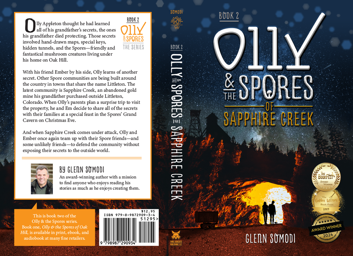 Cover design for Olly & the Spores of Sapphire Crek (Book 2) by Glenn Somodi Olly & the Spores of Sapphire Crek (Book 2) by Glenn Somodi